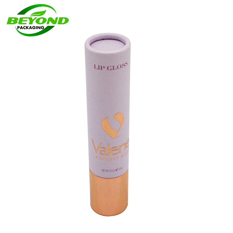Custom Biodegradable Eco Friendly Cylinder Cosmetic Containers Lip Gloss Boxes Cardboard Packaging Paper Tube