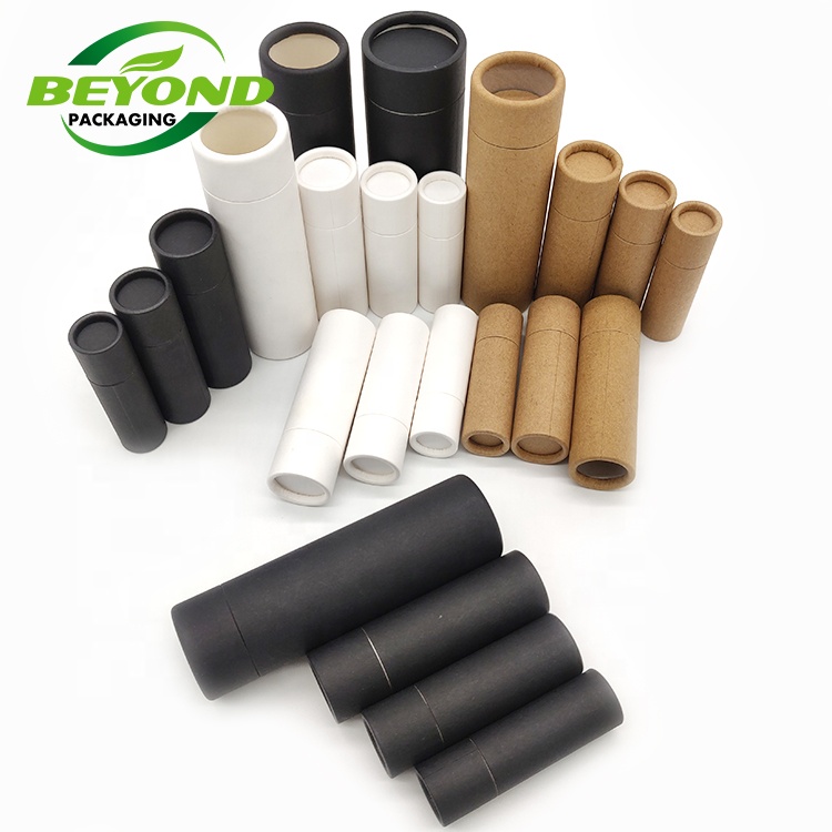 Eco friendly Biodegradable Custom Natural Kraft Paper Cardboard Push Up Paper Tube For Lip Balm Packaging