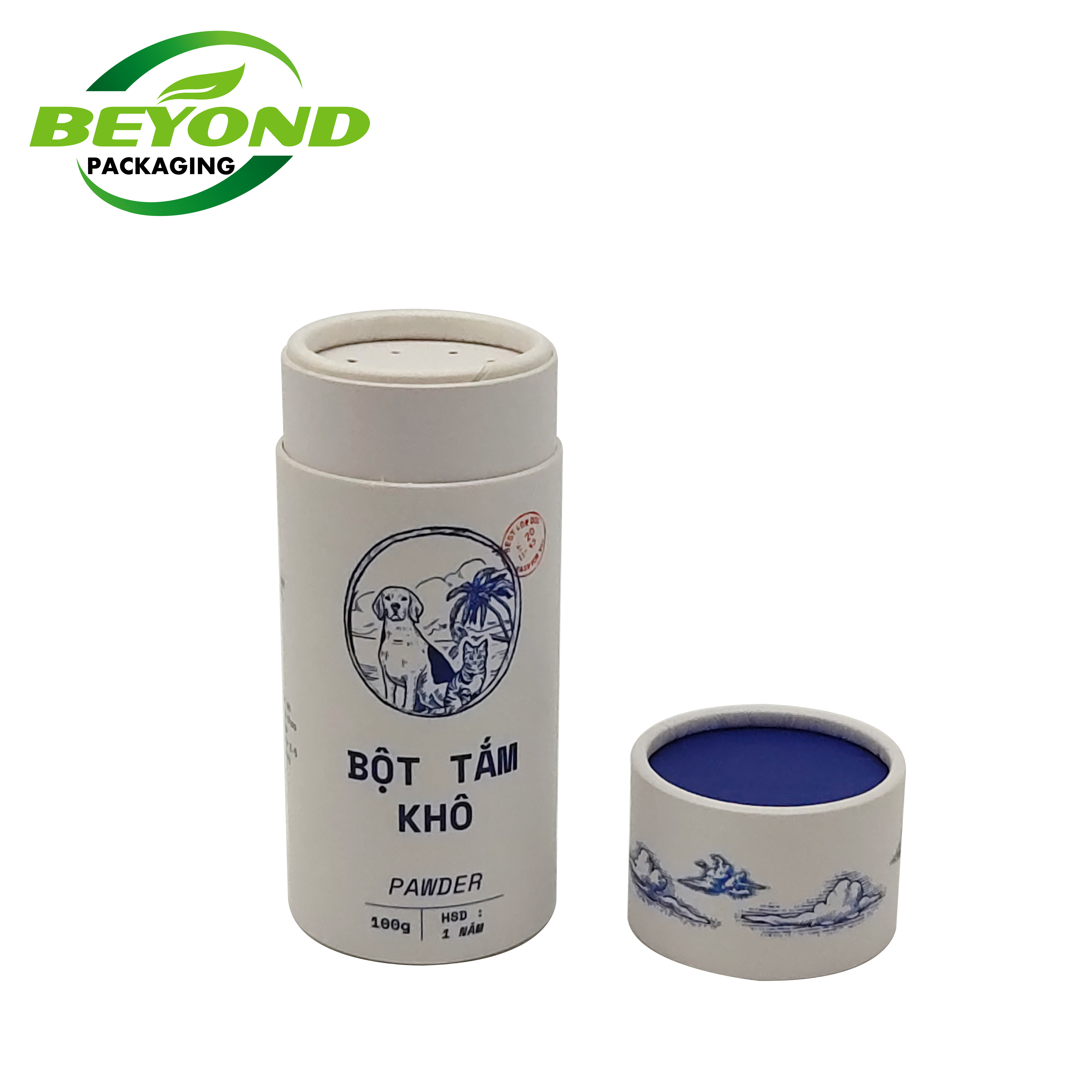 Kraft paper tube with shaker tube cover cardboard shaker tubes for food and powder cylinder sieve