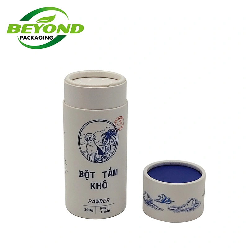 Kraft paper tube with shaker tube cover cardboard shaker tubes for food and powder cylinder sieve