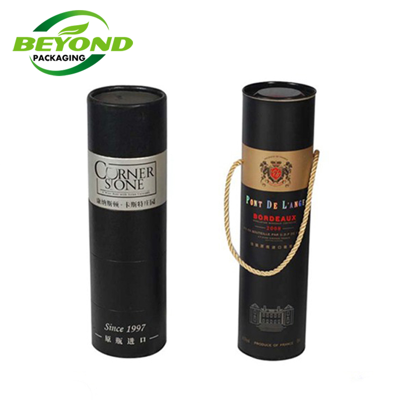 Factory Customized Printing Empty Paper Tube Packaging For Wine Bottle