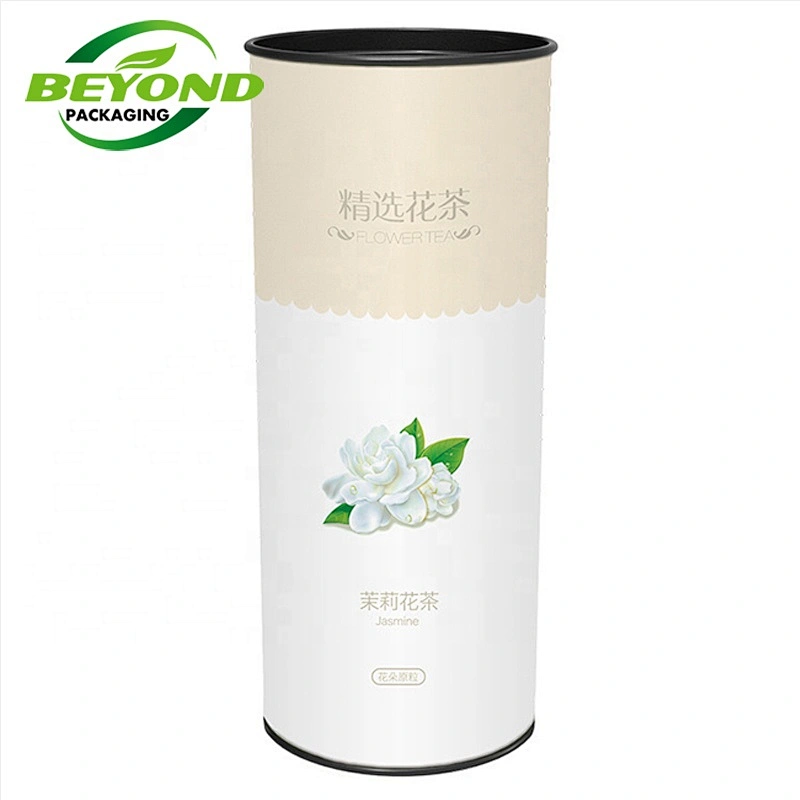 Sustainable Packaging Cylinder Tubes Box with Metal Lids Recycled Cardboard Boxes With Food Composite Paper Can