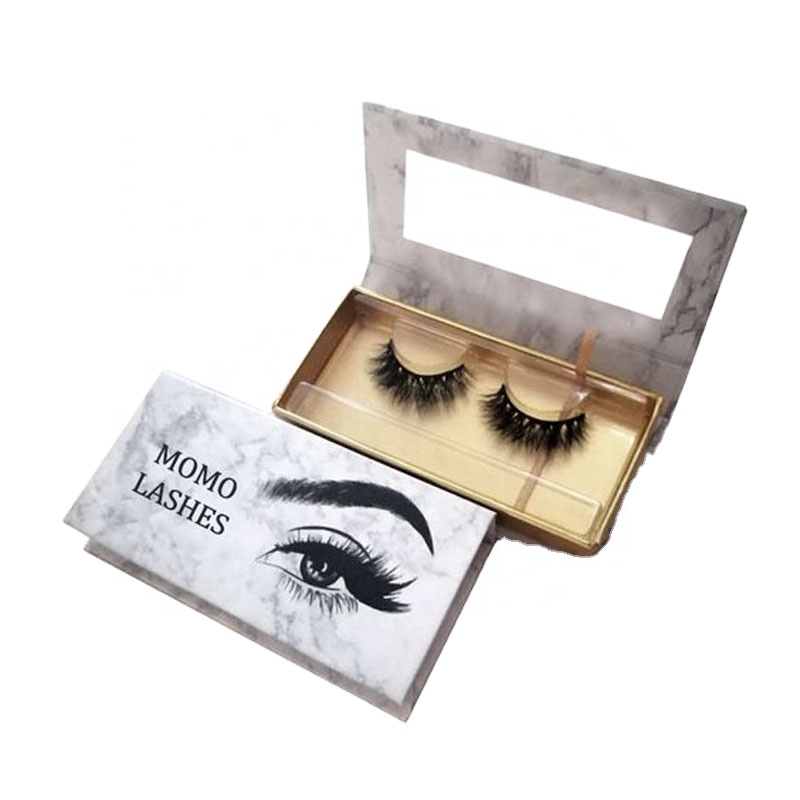 Hot Selling Eco Friendly Luxury Custom Logo Eyelashes Boxes Packaging With Clear PVC Window
