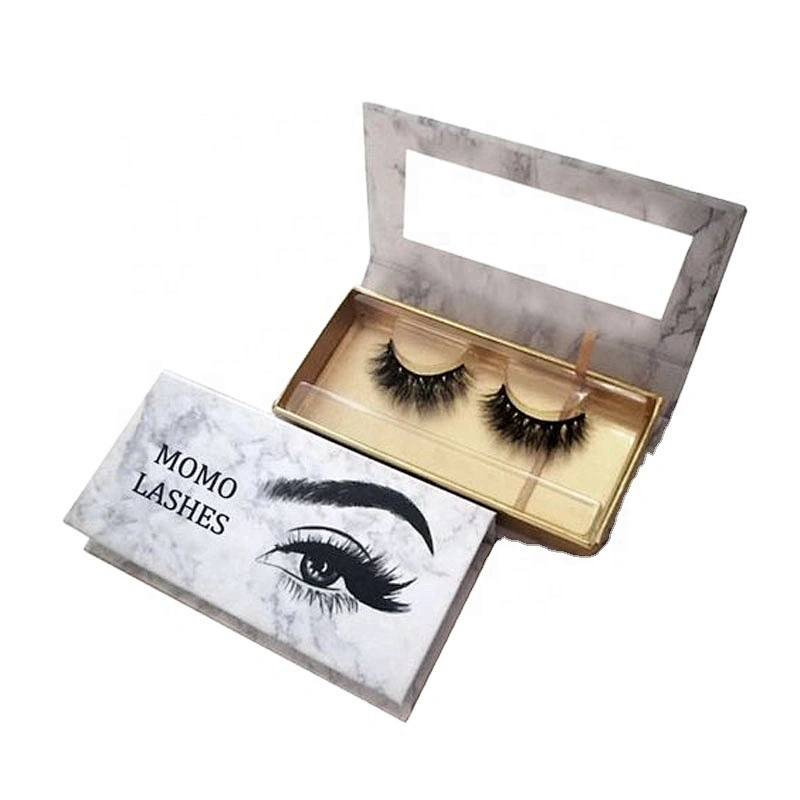 Hot Selling Eco Friendly Luxury Custom Logo Eyelashes Boxes Packaging With Clear PVC Window