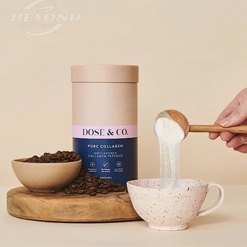 Natural Craft Paper Cardboard Cylinder Box Size 9cm Height into 8cm Diameter Supplement Protein Powder Paper Tube Box With Seal