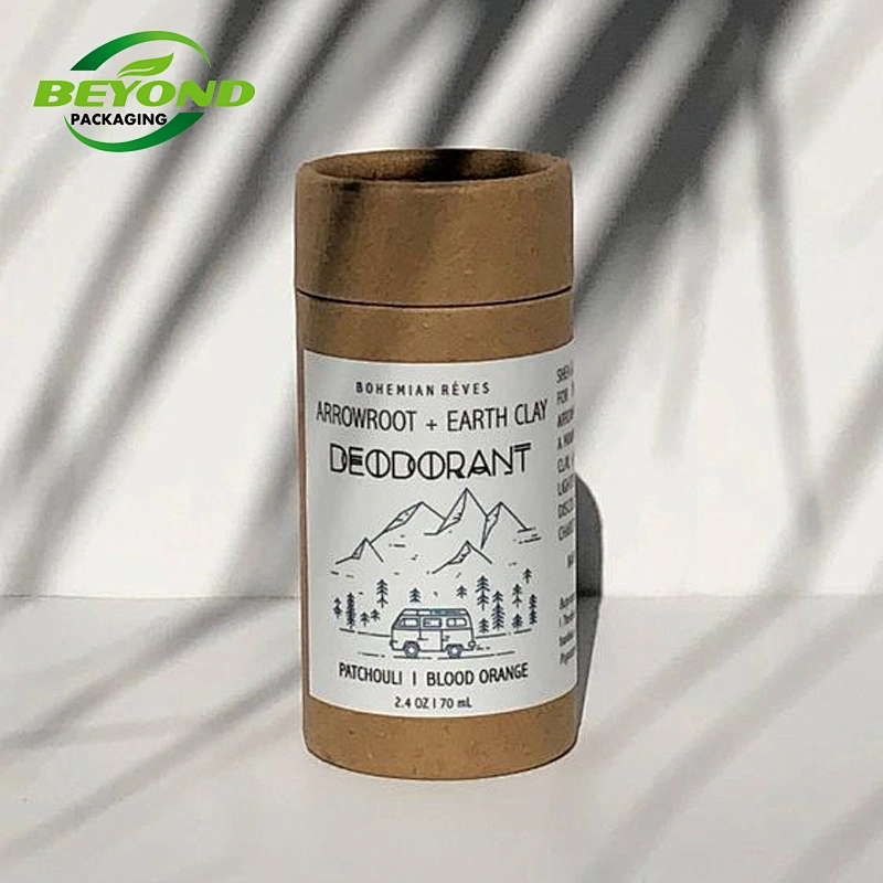 Custom Printing Popular eco friendly kraft paper lipbalm tube Cardboard  eco friendly moisterizer 2.8oz Push Up Paper Tube