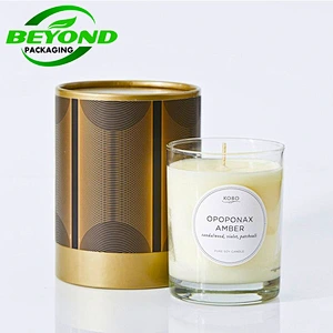 Luxury Printed Logo Round Cardboard Kraft Paper Candle Paper Tube In Candle Packaging