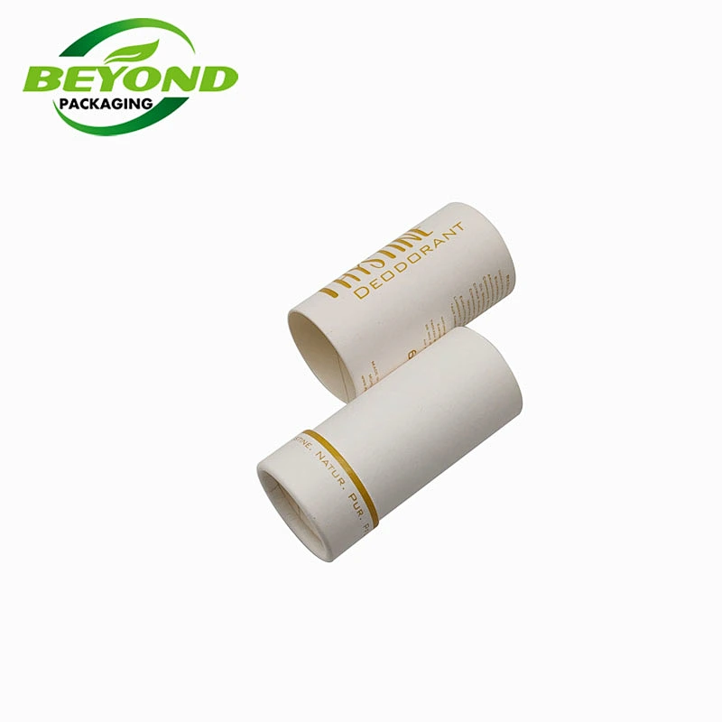 White cardboard lipbalm tubes eco friendly deodorant containers lotion bar push up paper tubes with custom design