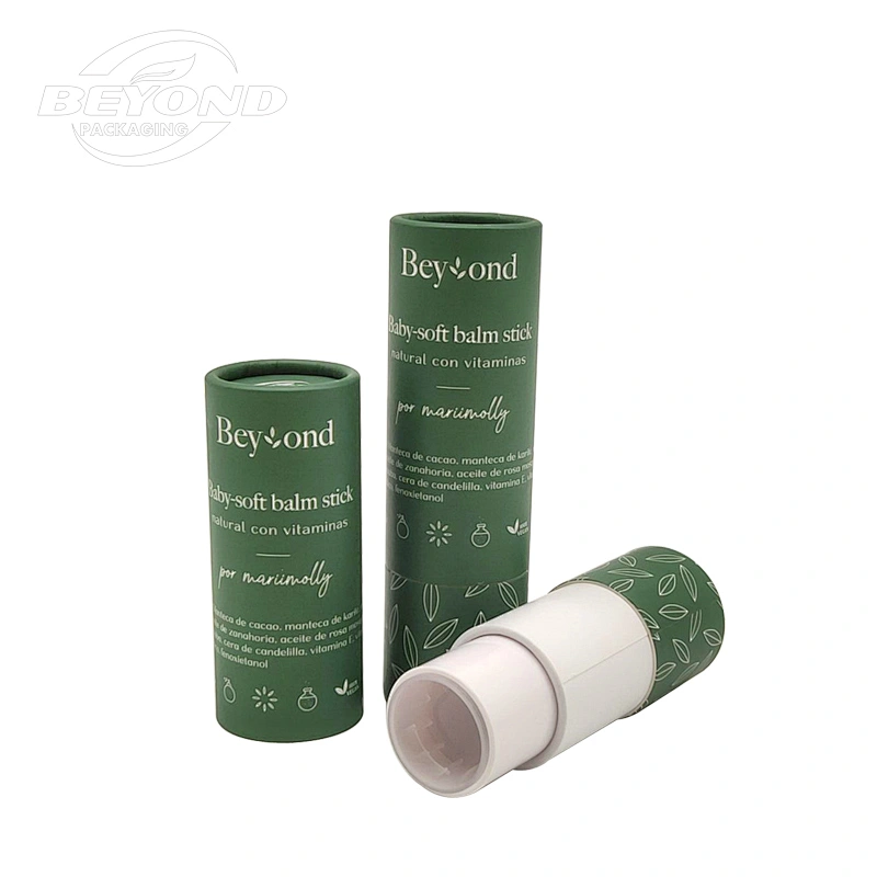 Biodegradable Eco Friendly Luxury Design Twisted Up Deodorant Container Empty Paper Push Up Cardboard Lip Balm Tube For Lipstick