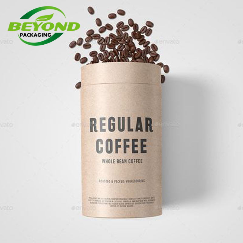 Factory price custom food grade paper cardboard packaging gift paper tube with foil paper insert for coffee bean