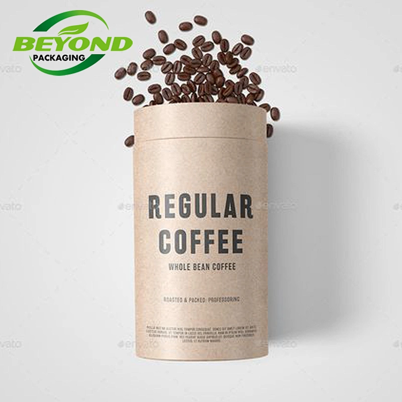 Factory price custom food grade paper cardboard packaging gift paper tube with foil paper insert for coffee bean