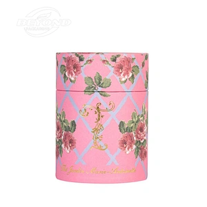 Luxury Beauty Design Tea Cylinder Carton Packaging Cardboard Box For Afternoon Tea Packaging With Logo Foil Stamping