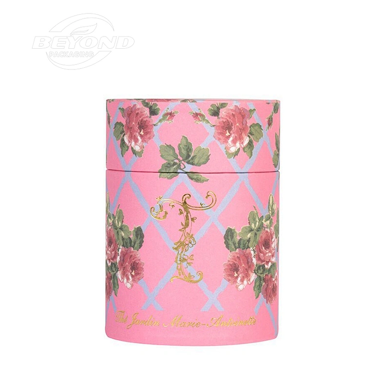 Luxury Beauty Design Tea Cylinder Carton Packaging Cardboard Box For Afternoon Tea Packaging With Logo Foil Stamping