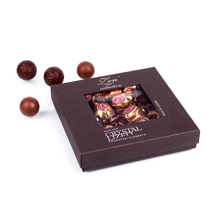 Customized Rigid Cardboard Food Grade Candy Baklava Chocolate Box with Window On Lid