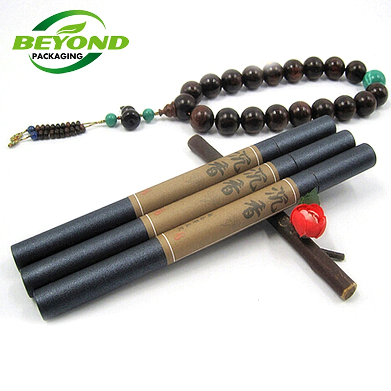 Luxury High Grade Recycled Cardboard Black Cylinder Custom Logo Core Kraft Paper Tube For Pen Pencil Packaging