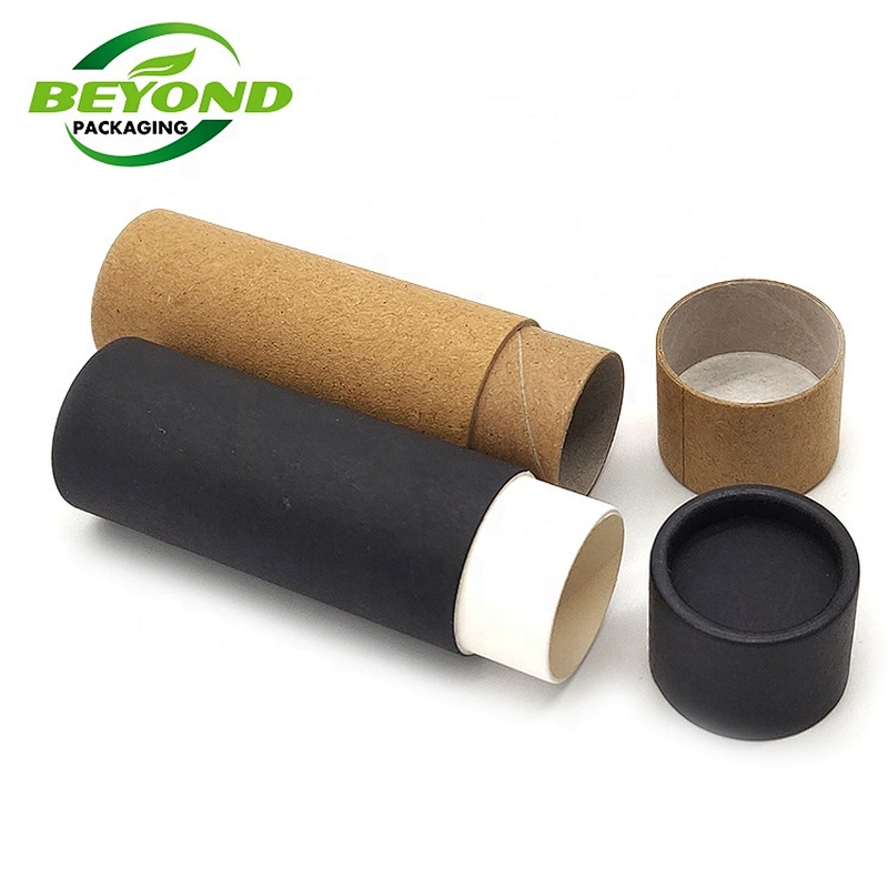 Eco Friendly Custom Printed Round Recycled Paper Cardboard Tubes Push Up Paper Tube Deodorant Containers Natural Kraft Paper