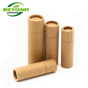 Wholesale Recycled 0.3oz 7g Good Quality Cardboard Lip Balm Container Push Up Paper Tube for Lipstick/Lip Balm Packaging