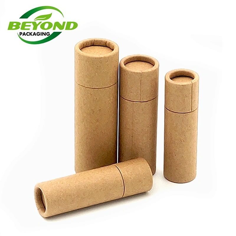 Wholesale Recycled 0.3oz 7g Good Quality Cardboard Lip Balm Container Push Up Paper Tube for Lipstick/Lip Balm Packaging