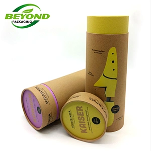 Custom Printed Creative Round Kraft Paper Tube Packaging with Dew Waist Line For Yoga Mat Packaging