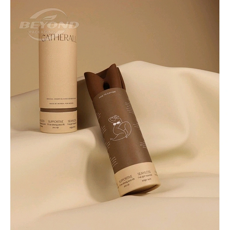 Luxury printing high quality kraft round cardboard box cylinder tube packaging for clothes packaging paper tube