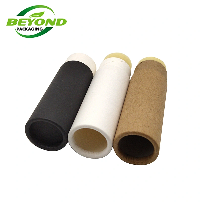 Food grade eco friendly push up paper tube packaging for lip stick, lip balm with wax paper inside