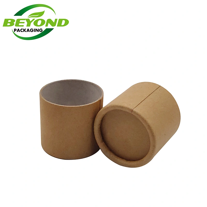 Eco Friendly Biodegradable Round Shape Cylinder Bamboo Kraft Paper Custom Size Paper Jar Container for  Solid Shampoo Jar