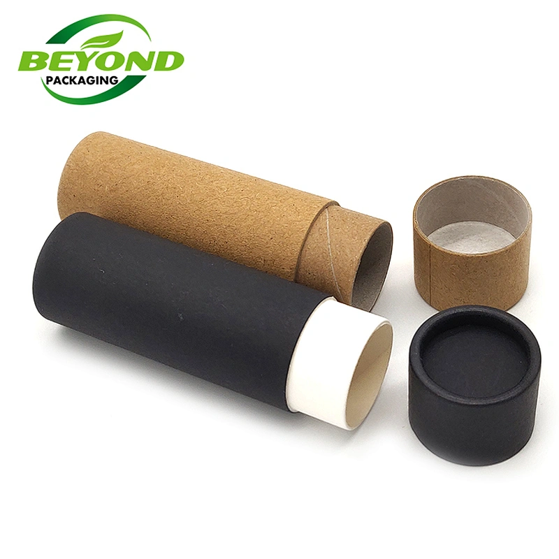 Eco Friendly Push Up Kraft Paper Lip Balm Tubes Biodegradable Material Cardboard Custom Chapstick Tube