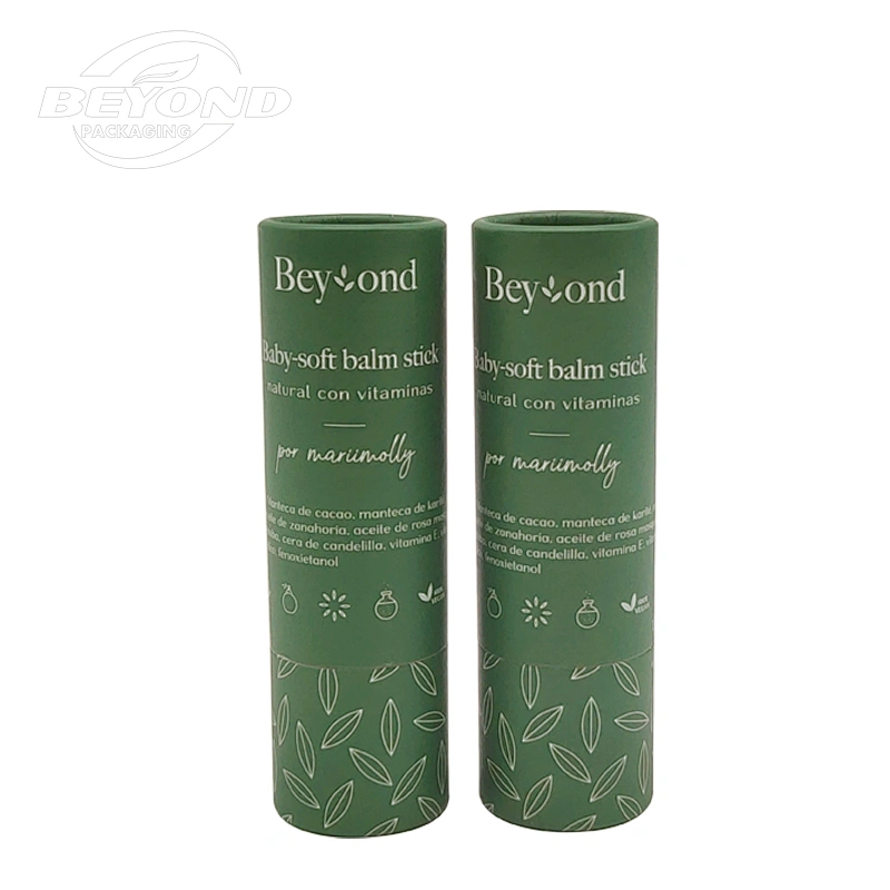 Eco friendly customized printing round cardboard kraft paper tube twist up lip balm tubes lipstick paper tube packaging