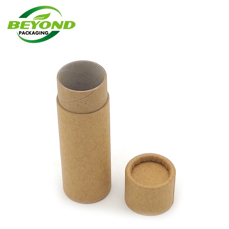 natural Organic Moisturizing Custom Made lip balm packaging box natural material recycled push up kraft paper tube