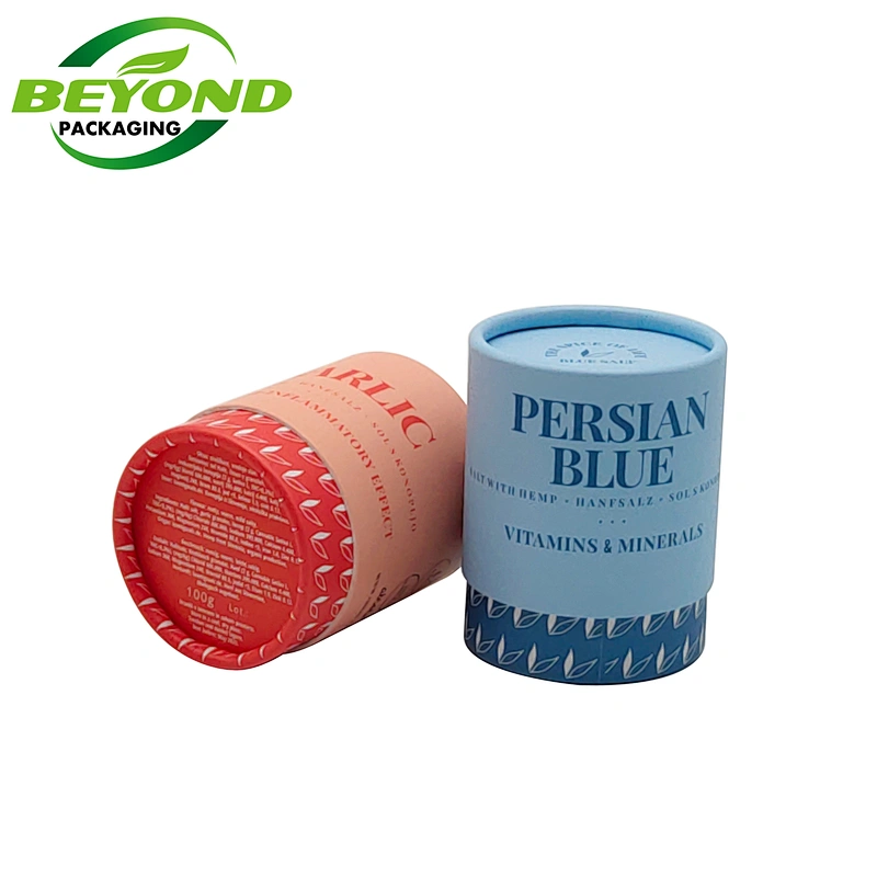 Custom rigid thick cardboard cylinder 3oz spice paper jar food grade paper sleeve paper tube packaging with logo printed