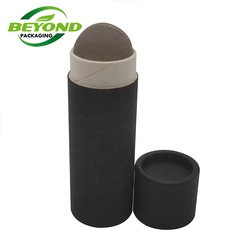 0.5oz 14g 100% biodegradable packaging cardboard push up deodorant stick containers white black brown kraft lip balm paper tube