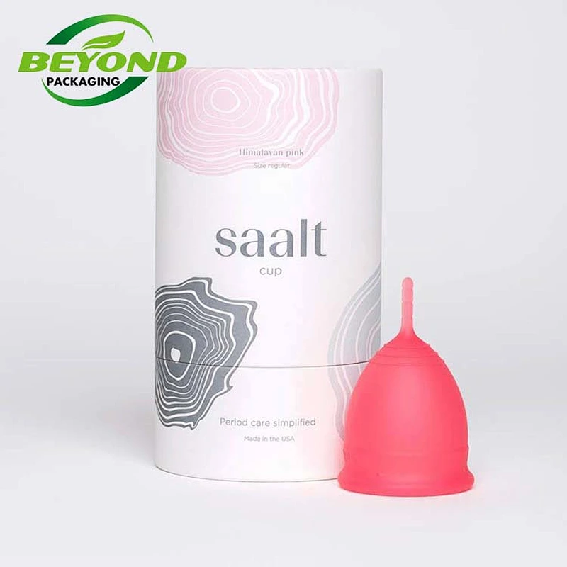 Shenzhen Supplier Beyond Package Waterproof Menstrual Cup Cardboard Tubes Packaging White Paper Cylinder Box With Custom Design