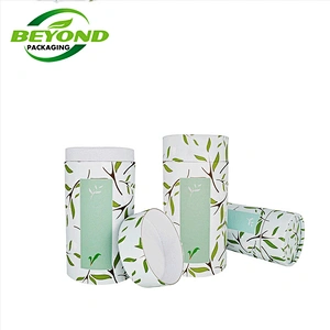 Custom printing logo tea paper tube packaging food grade cardboard cylinder container for tea round box packaging