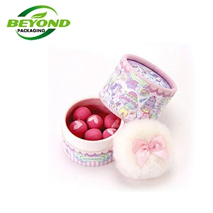 Custom Printed  Food Grade Rigid Cardboard Logo Printed Round Chocolate Mini Box With Lid for Valentine's Chocolate Gift Box