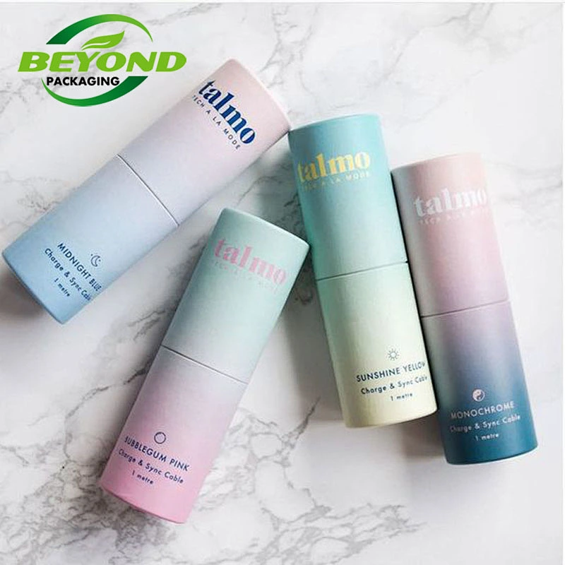 Luxury printing high quality kraft round cardboard box cylinder tube packaging for clothes packaging paper tube