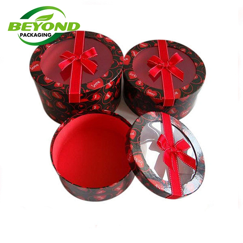 Recyclable eco Friendly Food Grade Clear Top PVC Window Small Round Circle Box Packaging Chocolate Food