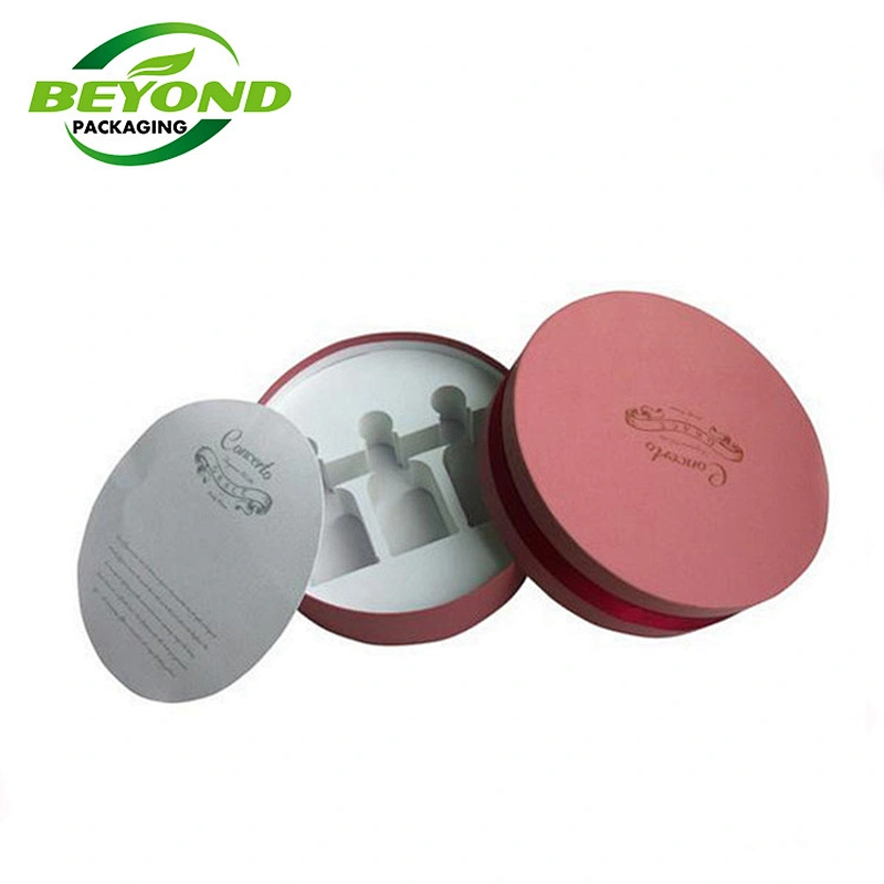 Custom Paper Size Cosmetic Bottle Packaging Round Craft Cylinder Shape Small Essential Oil Cosmetic Set Package Paper Box