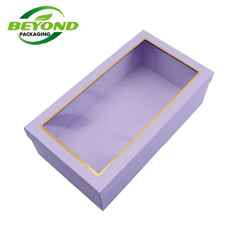 Customized Rigid Cardboard Food Grade Candy Baklava Chocolate Box with Window On Lid