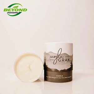 Biodegradable Recycled Cylinder Cardboard Gift  Paper Boxes Packaging Custom Round Candle Tube Box