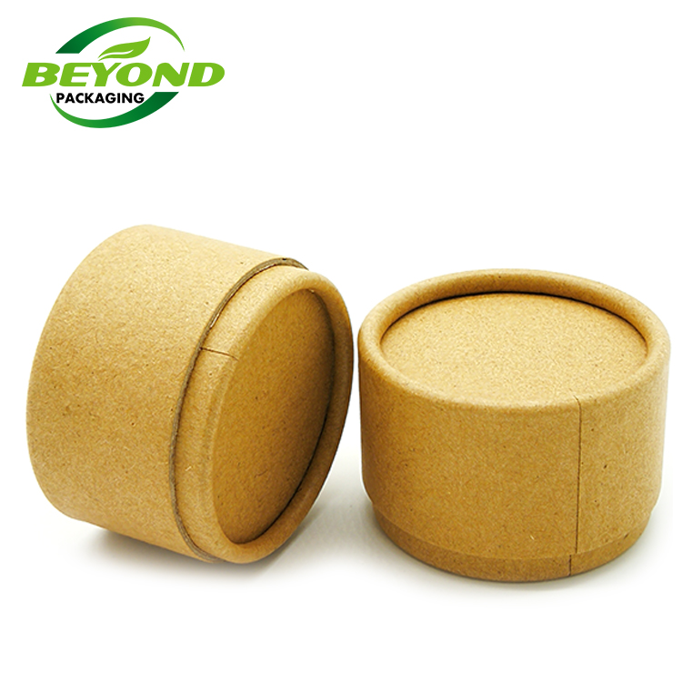Eco Packaging Cardboard Paper Jar Kraft Round Paper Cosmetic Tube For Lip Balm,Deodorant,Lipstick,Sunscreen