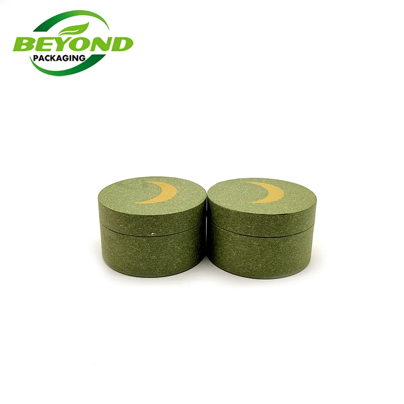 Custom Gold Stamping Logo Flat Paper Tube Eco Friendly Recyclable Round Cardboard Cosmetic Containers For Hand Cream Packaging