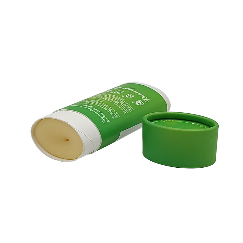 Biodegradable cosmetic kraft packaging solid Stick Containers oval screw-up stick cardboard deodorant/balm twist up tubes