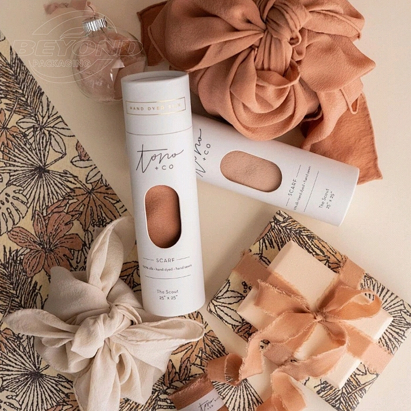 wholesale for towel biodegradable delicacy cardboard round kraft paper packaging paper tube with window
