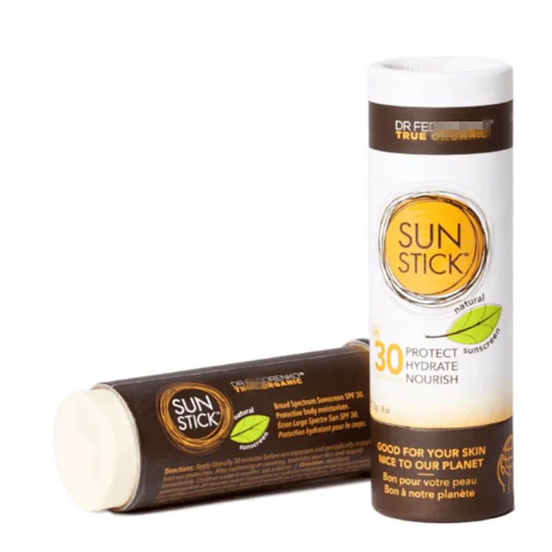 Custom Biodegradable Packaging Box Deodorant Stick Cylinder Printed Eco Friendly Round Push Up Cardboard Paper Tube