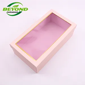 Customized Rigid Cardboard Food Grade Candy Baklava Chocolate Box with Window On Lid