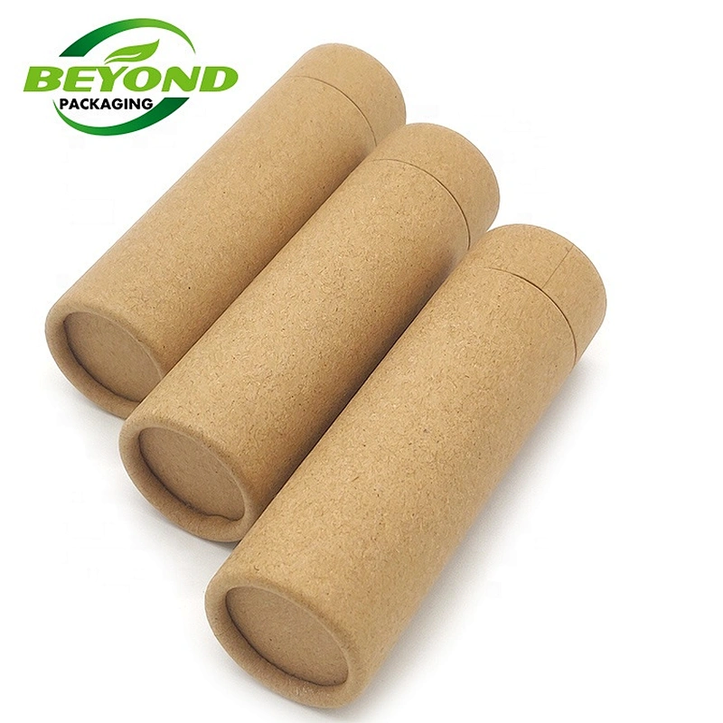 natural Organic Moisturizing Custom Made lip balm packaging box natural material recycled push up kraft paper tube