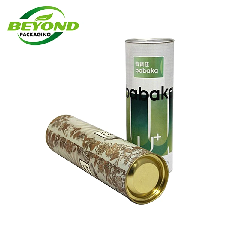 Biodegradable Cardboard Luxury Different Size Custom Printed Paper Packaging Box Poster Tubes Coffee Packaging Container Lin Lid