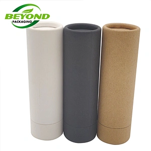 Empty cardboard deodorant stick container 2.5oz biodegradable black paper push tubes cardboard lipstick container