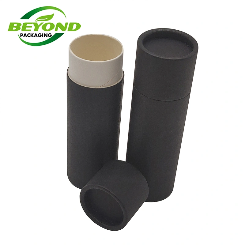 Eco-friendly deodorant stick container 7g 0.3oz 60g 2oz 75g 2.5oz black lip balm kraft paper tube
