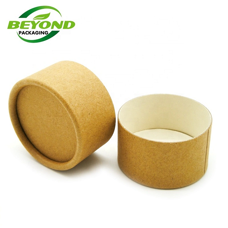 2020 Eco Friendly Surface Printing Round Cardboard lip balm Container Recycled Brown Kraft Paper Tube With Paper Lid Custom